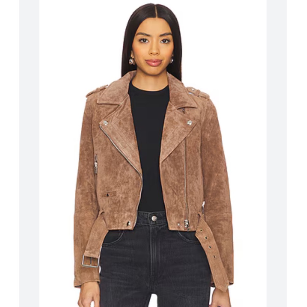 Blank NYC Suede Moto Jacket 100% Leather